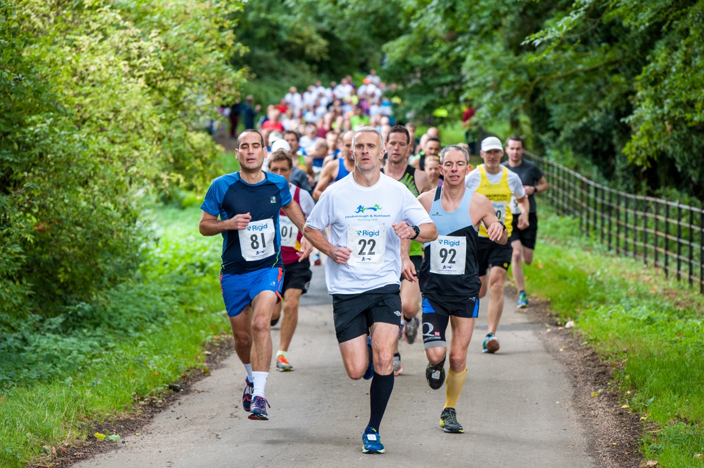 Men running