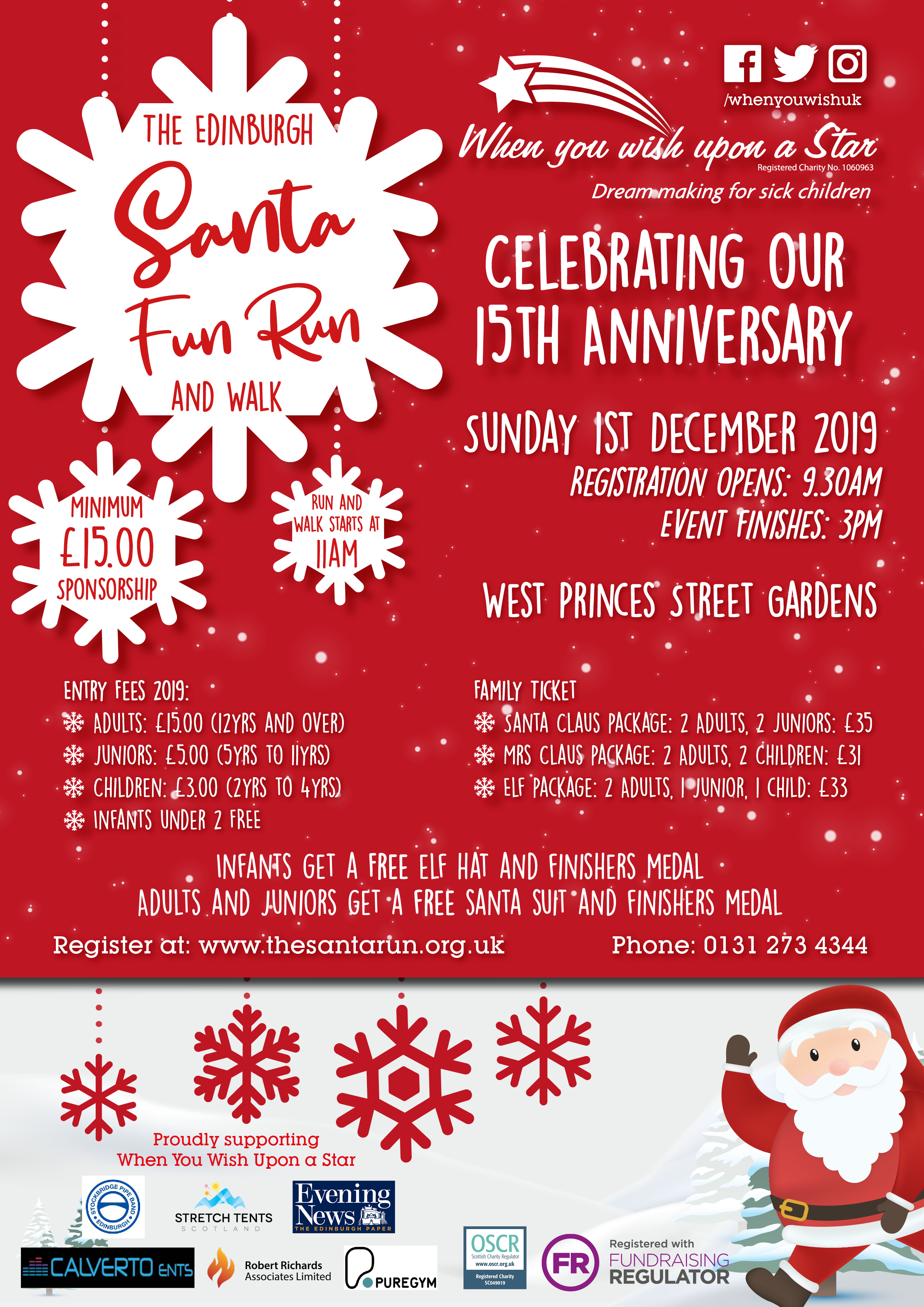 爱丁堡santa Fun Run And Walk 19 爱丁堡